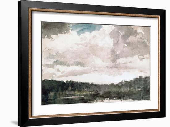 Lone Boat, North Woods Club, Adirondacks-Winslow Homer-Framed Giclee Print