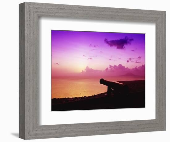 Lone Brimstone Hill Fortress Cannon at Sunset-Bob Krist-Framed Photographic Print