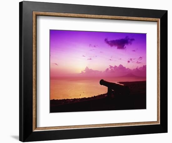 Lone Brimstone Hill Fortress Cannon at Sunset-Bob Krist-Framed Photographic Print