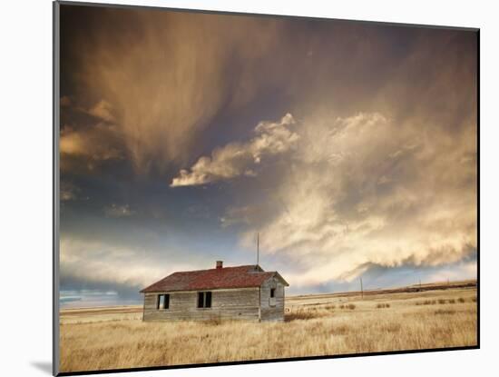 Lone Building, Cardston, Alberta, Canada-Walter Bibikow-Mounted Photographic Print