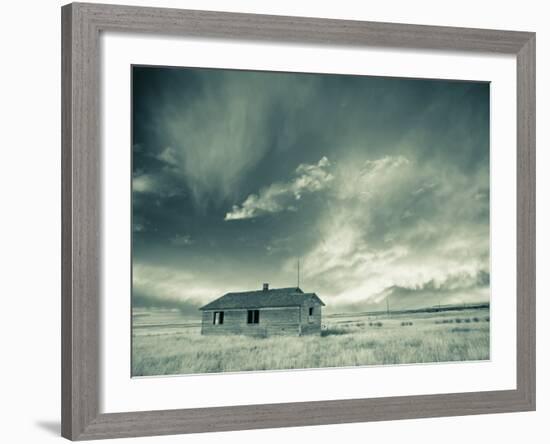 Lone Building, Cardston, Alberta, Canada-Walter Bibikow-Framed Photographic Print