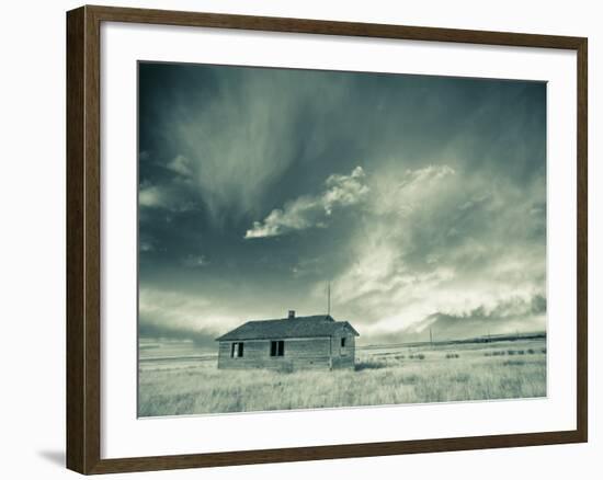 Lone Building, Cardston, Alberta, Canada-Walter Bibikow-Framed Photographic Print