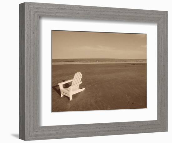 Lone Chair on Empty Beach-null-Framed Photographic Print