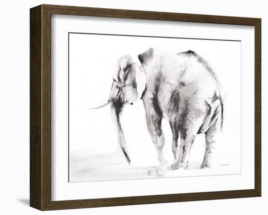 Lone Elephant Gray Crop-Aimee Del Valle-Framed Art Print