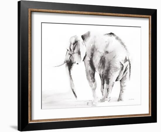 Lone Elephant Gray Crop-Aimee Del Valle-Framed Art Print