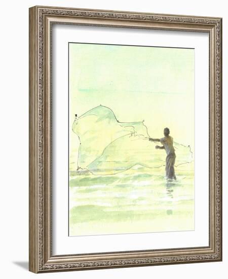 Lone Fisherman 2, 2015-Lincoln Seligman-Framed Giclee Print