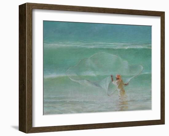 Lone Fisherman 2019-Lincoln Seligman-Framed Giclee Print