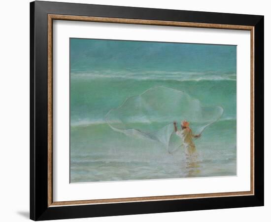 Lone Fisherman 2019-Lincoln Seligman-Framed Giclee Print