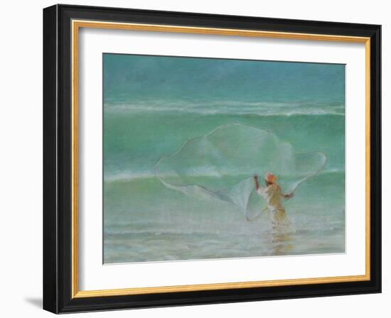 Lone Fisherman 2019-Lincoln Seligman-Framed Giclee Print