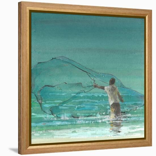 Lone Fisherman 3, 2015-Lincoln Seligman-Framed Premier Image Canvas