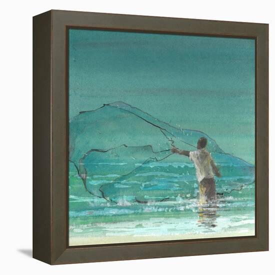 Lone Fisherman 3, 2015-Lincoln Seligman-Framed Premier Image Canvas