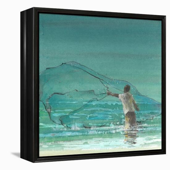 Lone Fisherman 3, 2015-Lincoln Seligman-Framed Premier Image Canvas