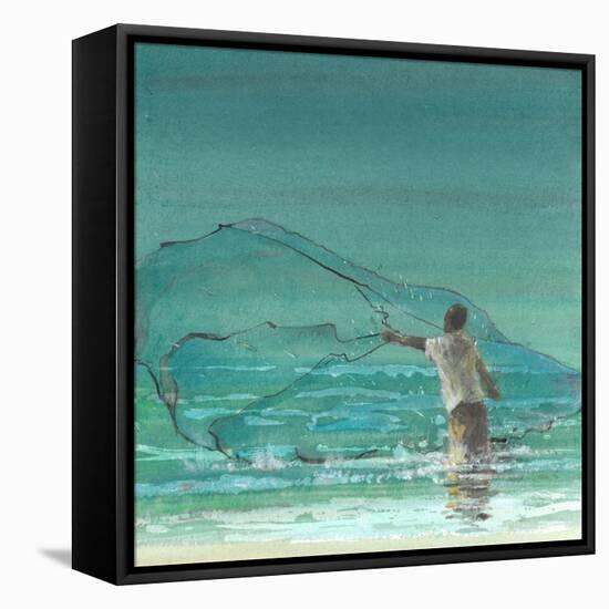 Lone Fisherman 3, 2015-Lincoln Seligman-Framed Premier Image Canvas