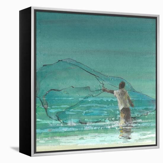 Lone Fisherman 3, 2015-Lincoln Seligman-Framed Premier Image Canvas