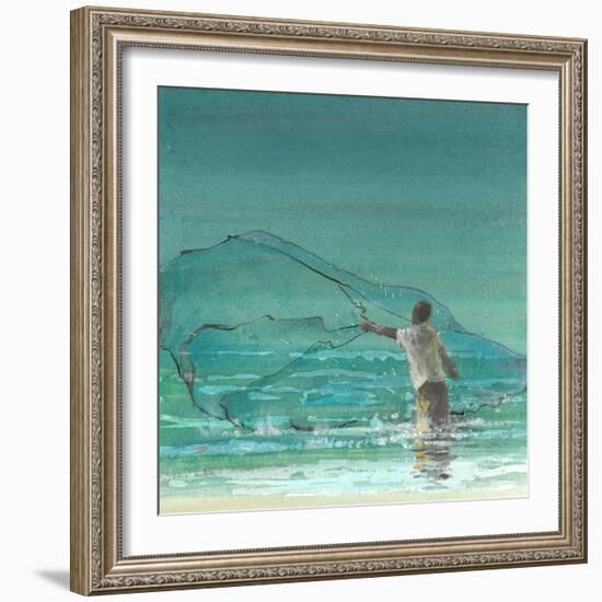 Lone Fisherman 3, 2015-Lincoln Seligman-Framed Giclee Print