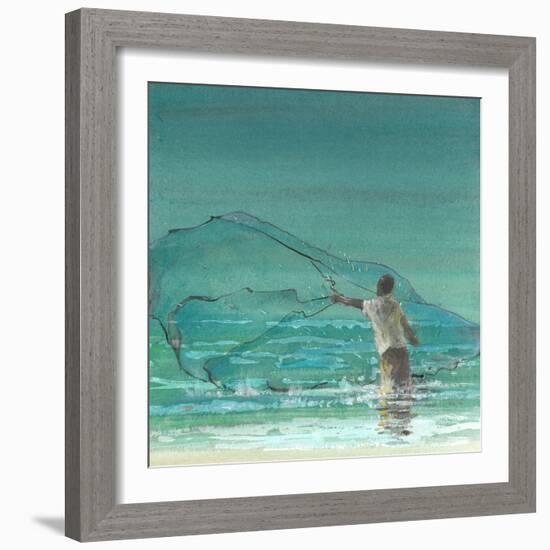 Lone Fisherman 3, 2015-Lincoln Seligman-Framed Giclee Print