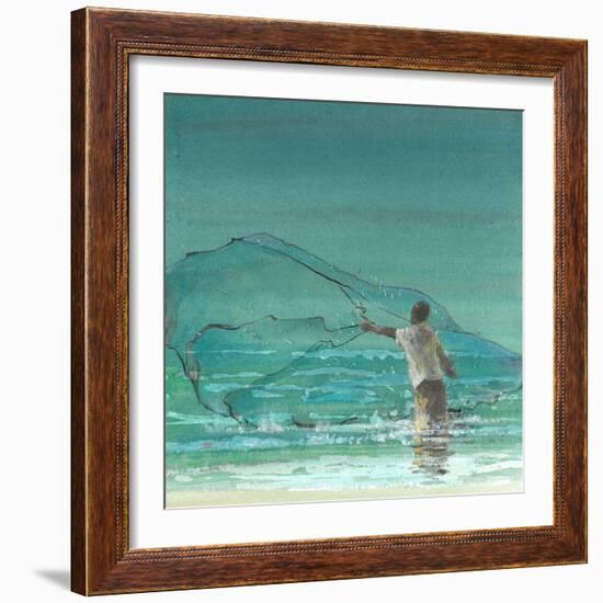 Lone Fisherman 3, 2015-Lincoln Seligman-Framed Giclee Print