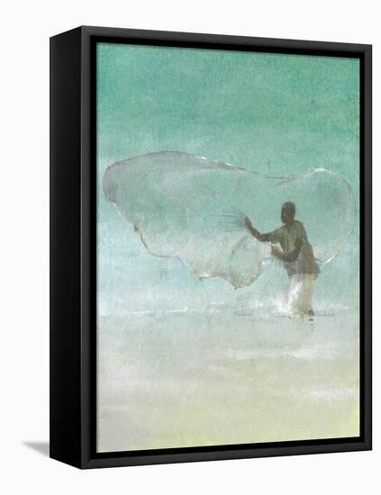 Lone Fisherman 5, 2015-Lincoln Seligman-Framed Premier Image Canvas