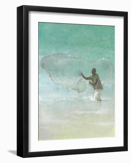 Lone Fisherman 5, 2015-Lincoln Seligman-Framed Giclee Print