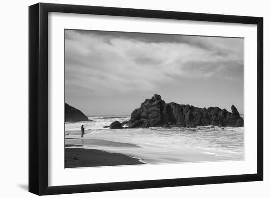 Lone Fisherman BW-Stan Hellmann-Framed Photo