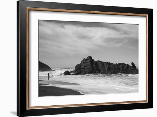 Lone Fisherman BW-Stan Hellmann-Framed Photo