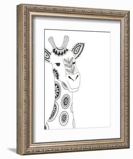 Lone Giraffe-Pam Varacek-Framed Premium Giclee Print