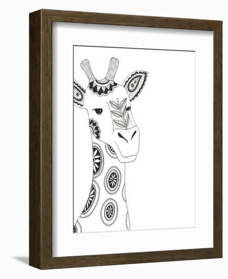 Lone Giraffe-Pam Varacek-Framed Premium Giclee Print