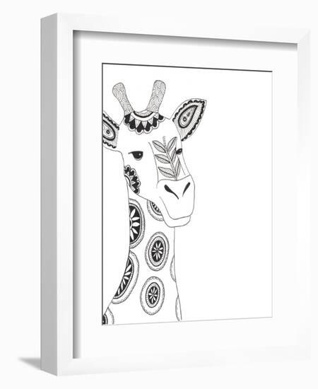 Lone Giraffe-Pam Varacek-Framed Premium Giclee Print