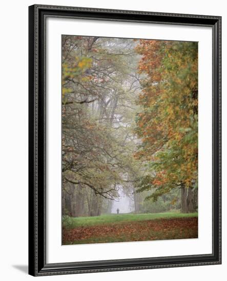 Lone Hiker in Champoeg State Park, Willamette Valley, Oregon, USA-Jaynes Gallery-Framed Photographic Print