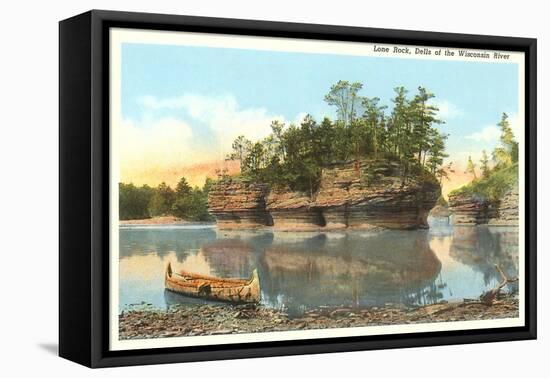 Lone Rock, Wisconsin Dells-null-Framed Stretched Canvas