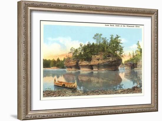 Lone Rock, Wisconsin Dells-null-Framed Art Print