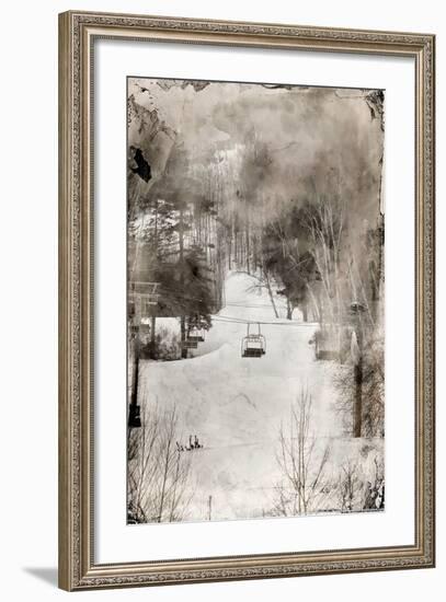 Lone Ski Lift Wet Plate-null-Framed Photo