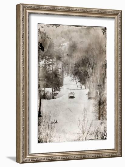 Lone Ski Lift Wet Plate-null-Framed Photo