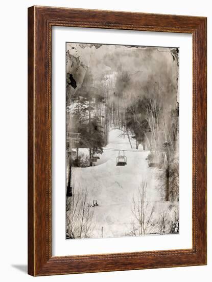 Lone Ski Lift Wet Plate-null-Framed Photo