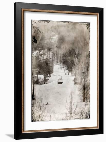 Lone Ski Lift Wet Plate-null-Framed Photo