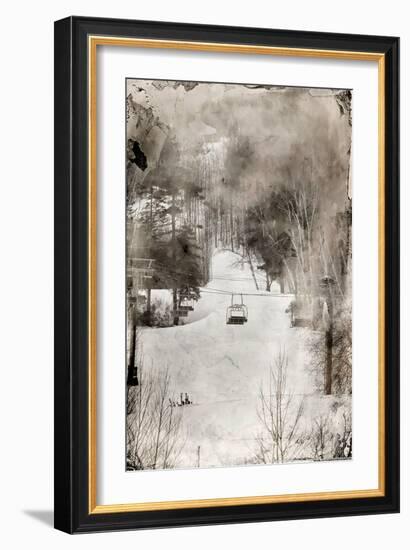 Lone Ski Lift Wet Plate-null-Framed Photo