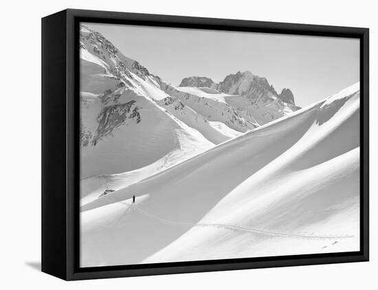 Lone Skier Shadowed by Mont Blanc-Philip Gendreau-Framed Premier Image Canvas