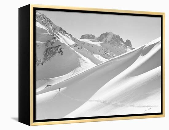 Lone Skier Shadowed by Mont Blanc-Philip Gendreau-Framed Premier Image Canvas