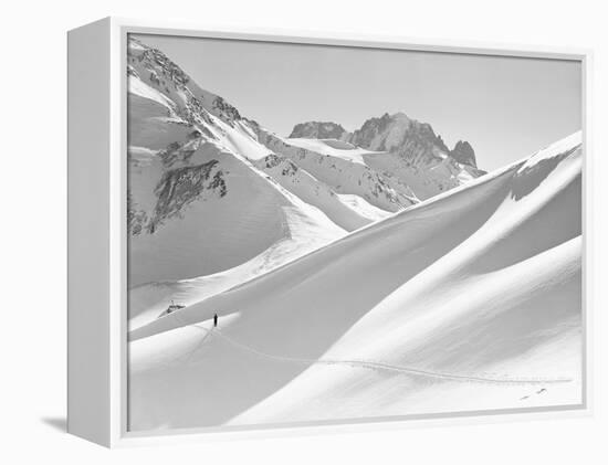 Lone Skier Shadowed by Mont Blanc-Philip Gendreau-Framed Premier Image Canvas