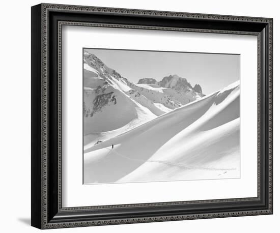 Lone Skier Shadowed by Mont Blanc-Philip Gendreau-Framed Photographic Print