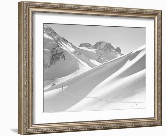 Lone Skier Shadowed by Mont Blanc-Philip Gendreau-Framed Photographic Print