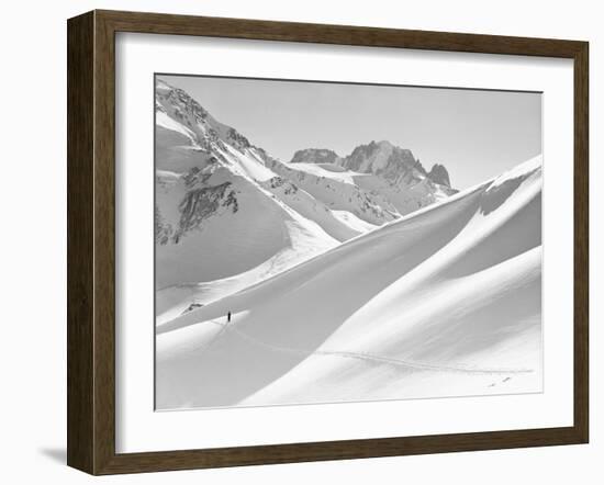 Lone Skier Shadowed by Mont Blanc-Philip Gendreau-Framed Photographic Print