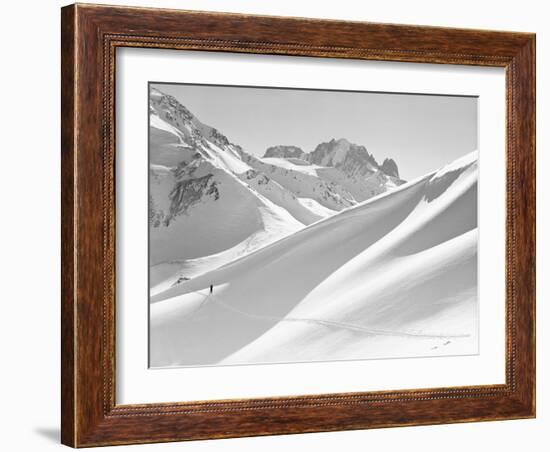 Lone Skier Shadowed by Mont Blanc-Philip Gendreau-Framed Photographic Print