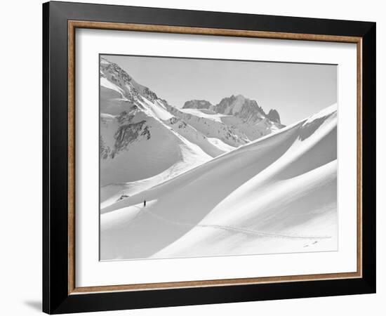 Lone Skier Shadowed by Mont Blanc-Philip Gendreau-Framed Photographic Print