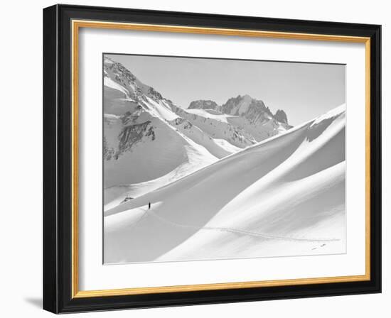 Lone Skier Shadowed by Mont Blanc-Philip Gendreau-Framed Photographic Print