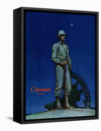 "Lone Soldier," December 25, 1943-Mead Schaeffer-Framed Premier Image Canvas
