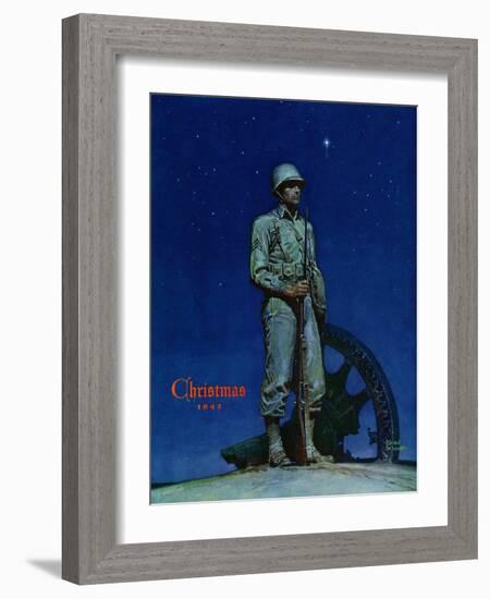 "Lone Soldier," December 25, 1943-Mead Schaeffer-Framed Giclee Print