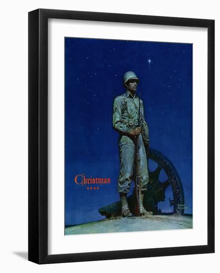 "Lone Soldier," December 25, 1943-Mead Schaeffer-Framed Giclee Print