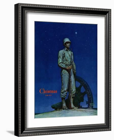 "Lone Soldier," December 25, 1943-Mead Schaeffer-Framed Giclee Print