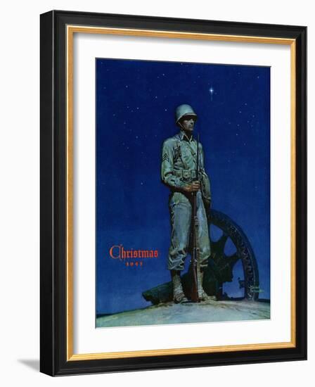 "Lone Soldier," December 25, 1943-Mead Schaeffer-Framed Giclee Print